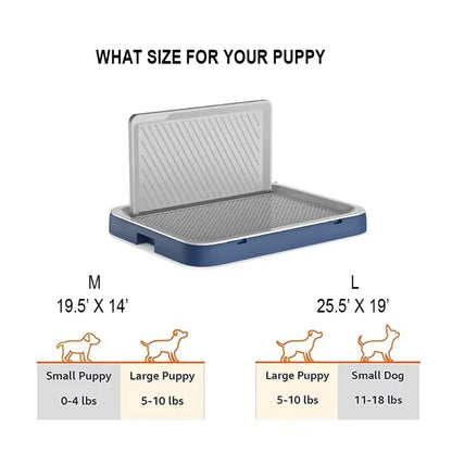 Indoor Training Pad Dog Toilet with Pee Baffle Reusable Dog Toilet with Tray, Alternative to Puppy Pad Portable Kennel