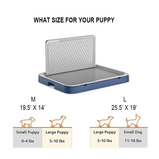 Indoor Training Pad Dog Toilet with Pee Baffle Reusable Dog Toilet with Tray, Alternative to Puppy Pad Portable Kennel