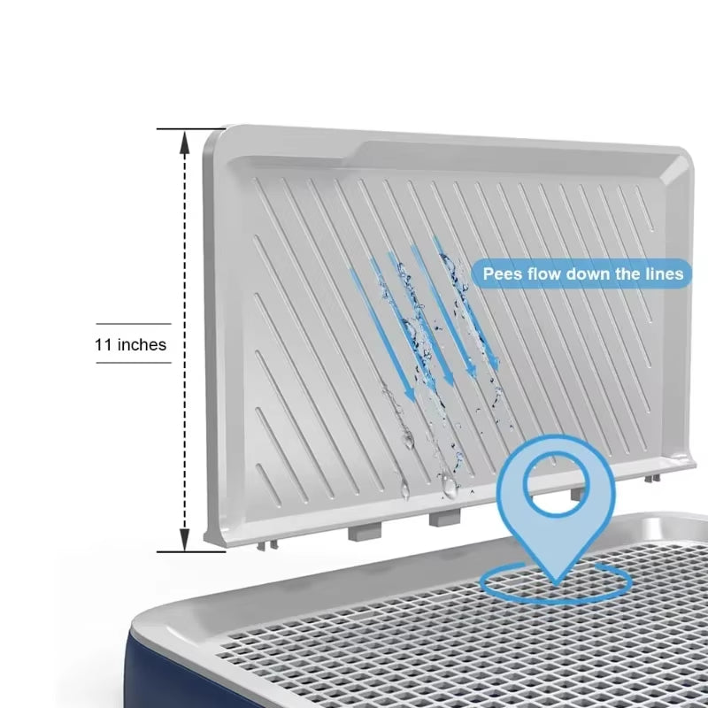 Indoor Training Pad Dog Toilet with Pee Baffle Reusable Dog Toilet with Tray, Alternative to Puppy Pad Portable Kennel