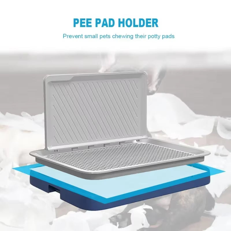 Indoor Training Pad Dog Toilet with Pee Baffle Reusable Dog Toilet with Tray, Alternative to Puppy Pad Portable Kennel