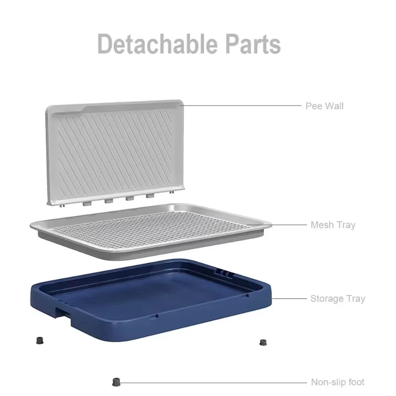 Indoor Training Pad Dog Toilet with Pee Baffle Reusable Dog Toilet with Tray, Alternative to Puppy Pad Portable Kennel