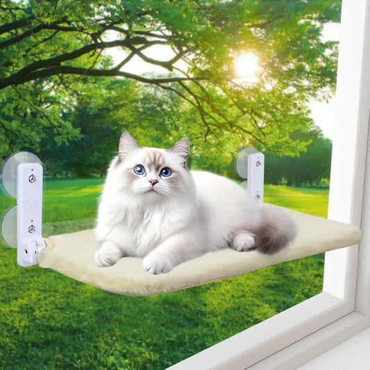 Cat Hammock with 2-In-1 Reversible Cover Suction Cup Foldable Hammock Suspended Cat Nest Bed Balcony Window Glass Cat Hammock